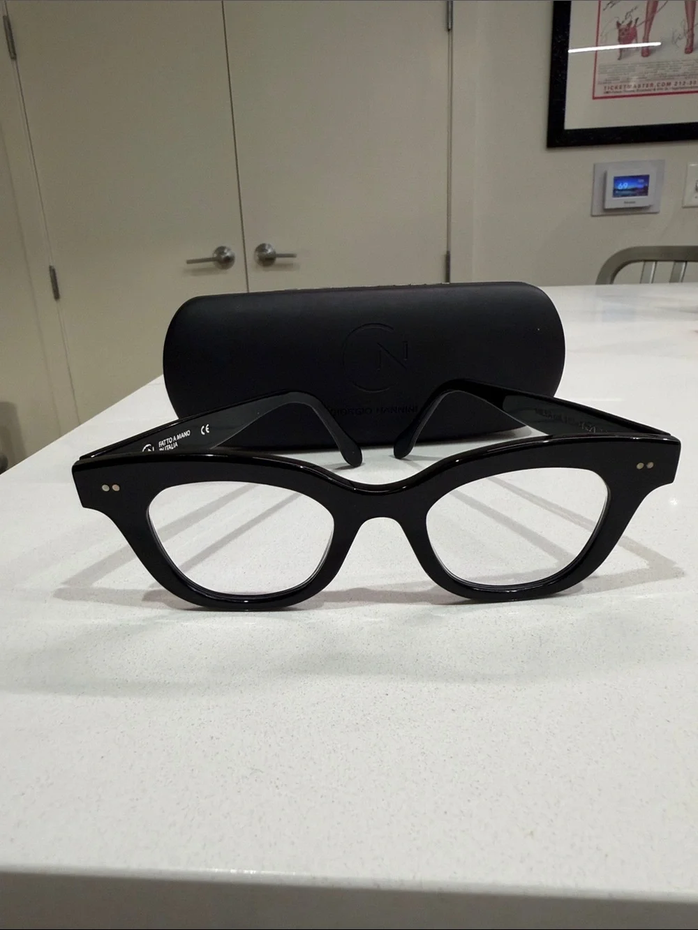 Giorgio Nannini MILVA-110-46 Black Italian Cat-Eye Glasses/Frames, Original Case